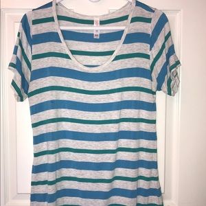 Blue and grey striped top. Incredibly soft